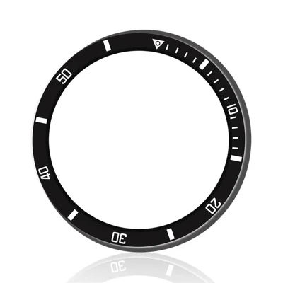 Style A For Samsung Galaxy Watch8 44mm Watch Bezel Aluminum Alloy Protective Ring - Black  /  White Markings