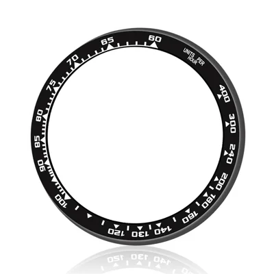 Style B For Samsung Galaxy Watch8 44mm Watch Bezel Aluminum Alloy Protective Ring - Black / White Markings