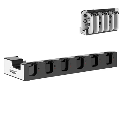 IPEGA PG-SW129 For Nintendo Switch / Switch OLED 6 in 1 Charger Dock Joy-Con Charging Station - Black  /  White