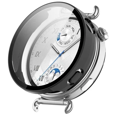 For Huawei Watch GT 6 41mm Hard PC Watch Case with Tempered Glass Screen Film - Black