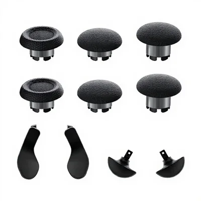 CHARM FOCUS CF-2179 Joystick Caps For PS5 Edge Elite / PS5 / PS4 Controller Thumbstick Cap Kit with Metal Rings Long Short Back Buttons - Black