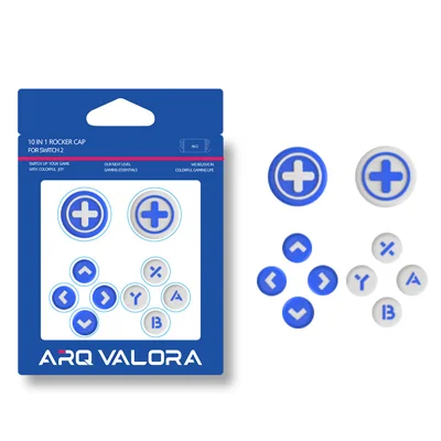 10 in 1 For Nintendo Switch 2 Silicone Thumb Grips Button Caps Joystick Covers Game Controller Protection Kit - Blue