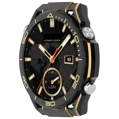 PC Protective Case for Huawei Watch GT 6 Pro 46mm Smart Watch Transfer Cover Shell Scratch Resistant - Black  /  Gold