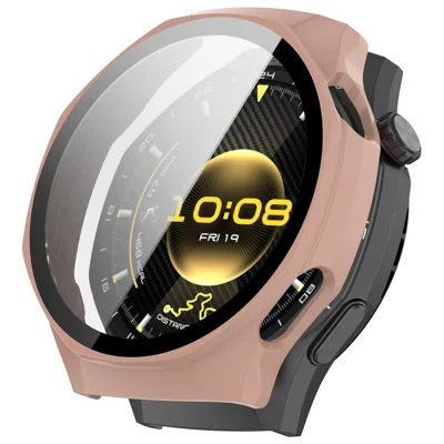 For Huawei Watch GT 6 Pro 46mm Hard PC Watch Protective Case with Tempered Glass Film - Pink