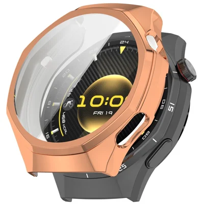 For Huawei Watch GT 6 Pro 46mm Full Coverage TPU Watch Cover Electroplated Protective Case - Rose Gold