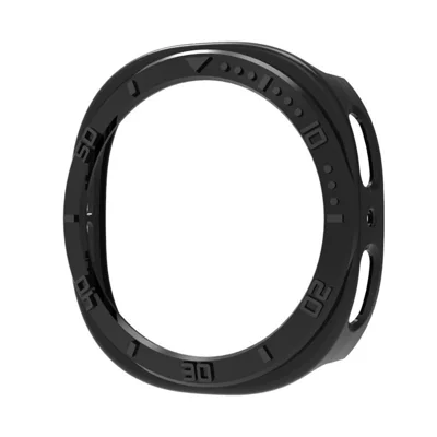 Samsung Galaxy Watch8 40mm Gehäuse Halbabdeckung Hohldurchbruch PC Schützender Uhrenrahmen - Schwarz