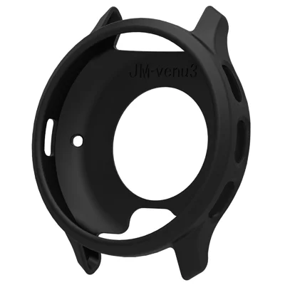 Coque de montre en silicone souple pour Garmin Venu 3, protection avec cadre creux - Noir
