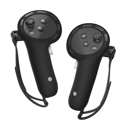 STARTRC GAMES Pour manette Meta Quest 3 / 3S avec 2 batteries, housse en silicone pour manette de casque VR