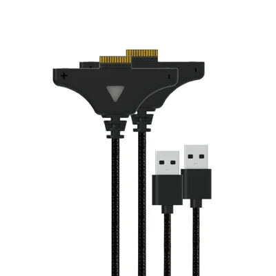 DOBE FOMIS ELECTRONICS 2 Unidades Cable de Carga Magnético para Nintendo Switch Joy-Con 3 m Cable de Carga Dual para Controlador con Indicador LED - Negro
