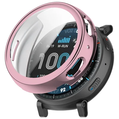 For Huami Amazfit Active Max Full Coverage TPU Watch Cover Electroplated Protective Case - Pink