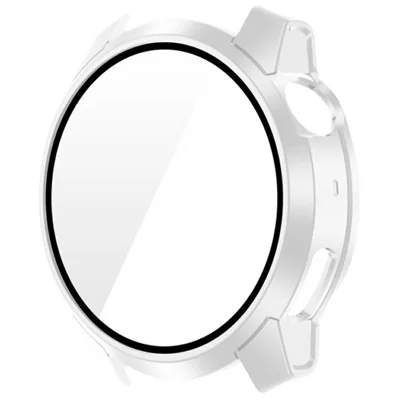 For Coros Pace 4 Watch Case PC Cover with Tempered Glass Screen Protector - White