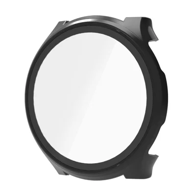 For Huami Amazfit Cheetah 2 Pro Watch Case PC Frame with Glass Screen Film - Black