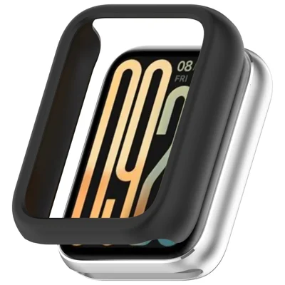 Voor Xiaomi Smart Band 10 Horlogehoesje Halfomhullend Gespierd Hard PC Beschermlaag - Zwart