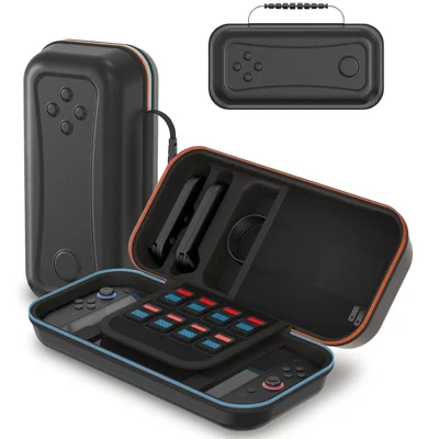 8028 EVA Hard Shell Carrying Case for Nintendo Switch 2 All-in-One Storage Organizer Game Cards Joy-Con Controller Shockproof Travel Bag - Black