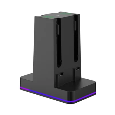 SN009 4-Slot Charging Station for Nintendo Switch/Switch 2 Joy-Con Controller with RGB Breathing Light - Black