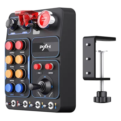 PXN CB1 Racing Simulator Control Box 30 Programmerbare knapper RGB-lygter til PC-gaming - Sort