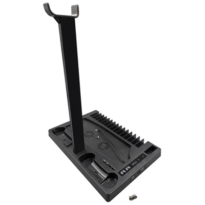 IPLAY HBP-271 Supporto di Raffreddamento per Sony PlayStation 5, Stazione di Ricarica per Doppio Controller, Supporto per Disco del Gioco, Portacuffie, Organizzatore da Scrivania - Nero