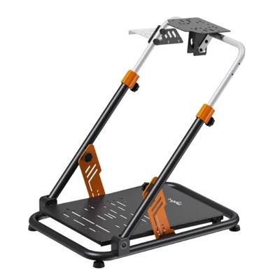 PXN A11 klappbar racerstilling til PXN V10 / V12 / Logitech G29 / G920 / G923 spilrattehjulssupport med gearboks- og pedalholder – Sort