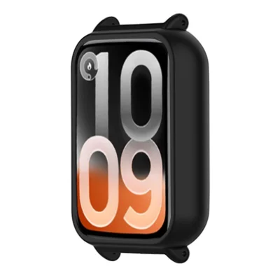Voor Xiaomi Smart Band 10 Pro Horlogehoesje Transparant PC Beschermhoes - Zwart