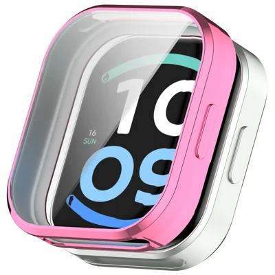 Für Xiaomi Redmi Watch 6 Active, elektroplattierter TPU-Schutzhülle mit Displayschutzfolie - Rosa