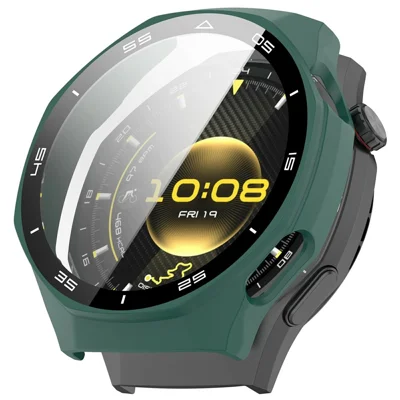 For Huawei Watch GT 7 Pro 46mm PC + Tempered Glass Smart Watch Case Protective Cover with Marking Design - Green