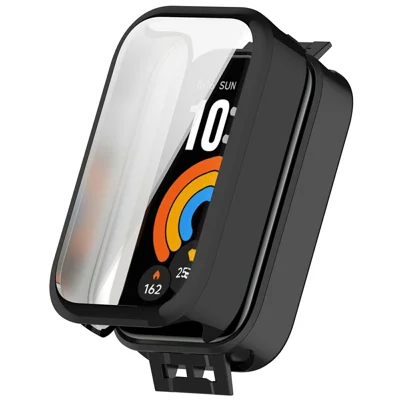 For Xiaomi Smart Band 11 Active Electroplating TPU Protective Cover Watch Case with Screen Film - Black