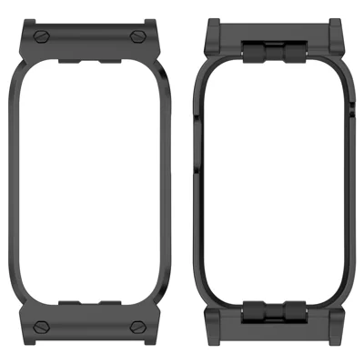 For Garmin CIRQA Smart Band Metal Watch Case Frame 20mm 4-Screw-Hole Strap Connector - Black