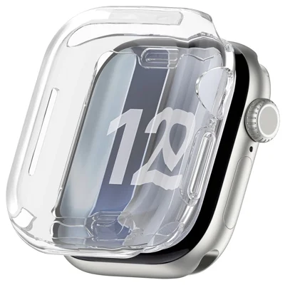 Funda para Apple Watch Series 12 42 mm, protector completo de TPU - transparente