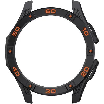 SIKAI для Xiaomi Watch S4 Sport стеклянная + PC ударопрочная защитная крышка с приподнятой каймой 1 мм, светящаяся, цифровой чисто черный