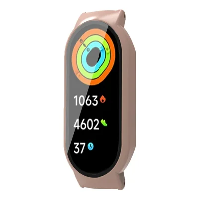 For Xiaomi Smart Band 11 / Band 11 NFC Watch Case PC Cover with Tempered Glass Screen Film - Pink