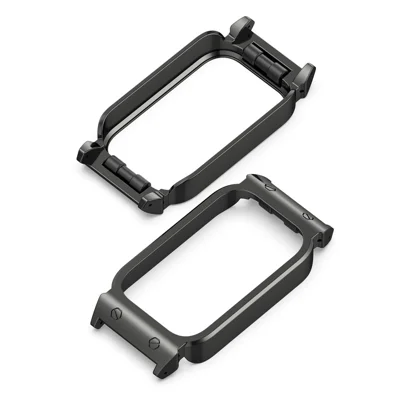 For Xiaomi Smart Band 11 Active Metal Watch Case 18mm Opening Zinc Alloy Protective Cover - Black