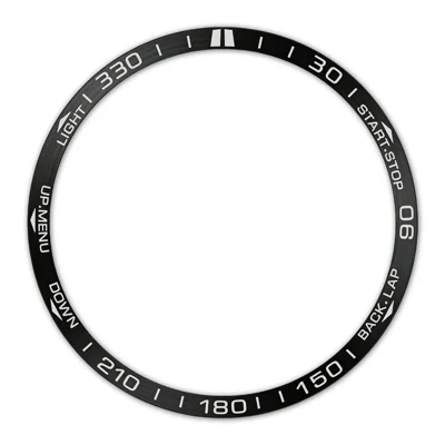 Anel da Bezel para Garmin Fenix 9 Pro AMOLED 51mm, Tampa Protetora em Aço Inoxidável Resistente a Arranhões e Impactos - Preto / Caracteres Brancos