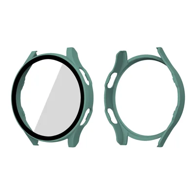 ENKAY HAT PRINCE 2-i-1 design med gummi-belagt hård PC-taske med 9H tempered glass skærmbeskytter til Samsung Galaxy Watch4 44 mm - Grøn