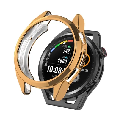 For Huawei Watch GT Runner Electroplated TPU Watch Protective Half Cover Case - Rose Gold