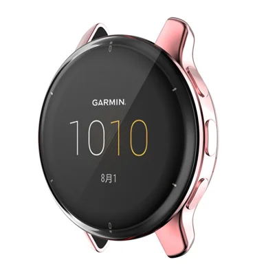 For Garmin Venu 2 Plus Full Coverage 43mm TPU Smart Watch Protective Frame Case - Pink