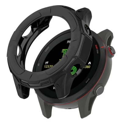 For Garmin Forerunner 255 Soft TPU Watch Protector Hollow-out Design Anti-Scratch Protective Cover Frame - Black