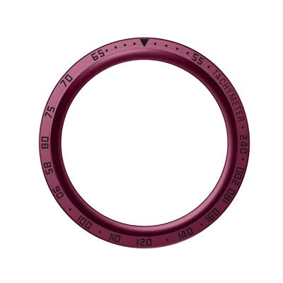 Watch Bezel for Samsung Galaxy Watch 5 Pro 45mm Metal Protective Frame Ring Cover Watch Replacement Accessories (Type E) - Wine Red Ring Black Letters