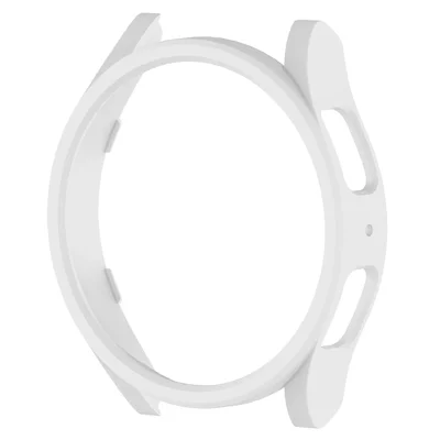 For Samsung Galaxy Watch6 44mm Hard PC Frame Ultra-Thin Rubberized Watch Case Cover - White