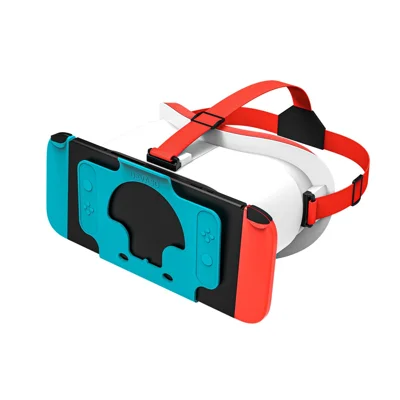 Casque VR DEVASO pour console de jeu Nintendo Switch Dissipation de la chaleur Bandeau en plastique Lunettes VR - Blanc / Bleu