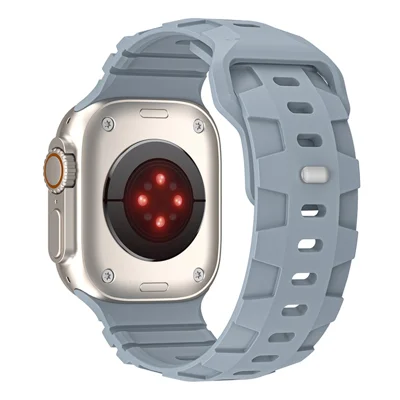 YINGSHEHUI For Apple Watch Ultra 4 3 2 1 49mm / Series 12 11 10 46mm / 9 8 7 45mm / SE3 SE2 SE 6 5 4 44mm / 3 2 1 42mm Silicone Watch Band - Blue Grey