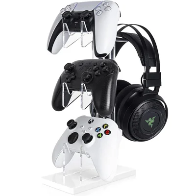Game Controller Holder Crystal Acrylic Gamepad Display Stand Bracket Rack for Switch / Xbox - White