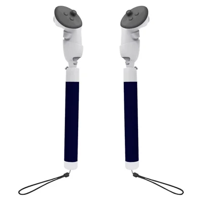 KJH OQ3-002 2Pcs VR Golf Club Handle for Meta Quest 3 / 3S VR Controller Grips Extension Accessories - Black