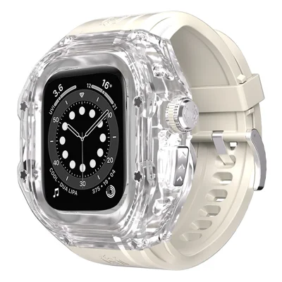 SHELLBOX For Apple Watch Ultra 49mm / Ultra 2 49mm PC Watch Protective Case with Strap - White