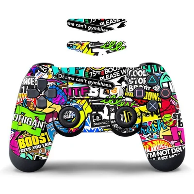 DATA FROG til Sony PS4 / PS4 Slim spilstyrespil klæbemærke Aftageligt PVC-klæbemærke - Graffiti