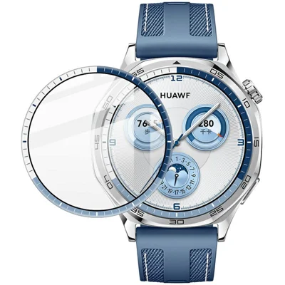IMAK na zegarek Huawei Watch GT 5 46 mm, folia ochronna przeciwwyrzynowa z tworzywa PMMA (kolorowa krawędź)
