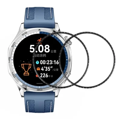 2 st / förpackning till Huawei Watch GT 5 46 mm Skärmskydd HD Klar PMMA-Folie (Svart kant) - Svart