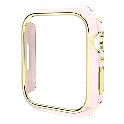 Bulk Purchasing For Apple Watch Series 9  /  8  /  7 45mm Watch Case Quick Release Electroplating PC Watch Cover - Pink  /  Gold