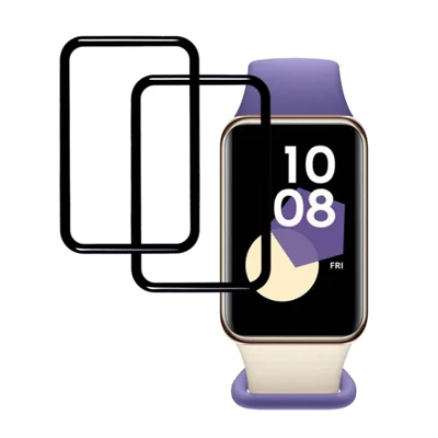 2Pcs / Pack For Honor Band 10 Screen Protector Smart Watch HD Clear PMMA Film (Black Edge)