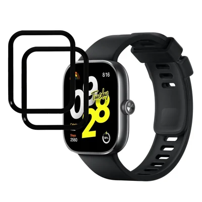 2Pcs / Pack For Xiaomi Redmi Watch Move Screen Protector Smart Watch HD Clear PMMA Film (Black Edge)