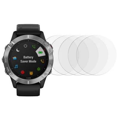 5Pcs For Garmin Fenix 6 / 6 Pro Screen Protector Arc Edge Tempered Glass Clear Smart Watch Film